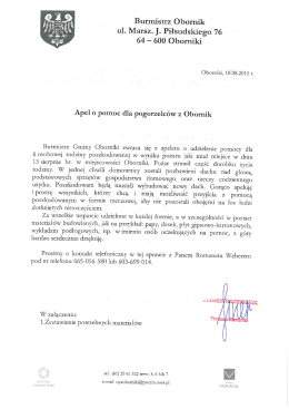 Apel o pomoc &ndash; materiały budowlane