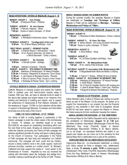 Summer bulletin August 3 - 30, 2015