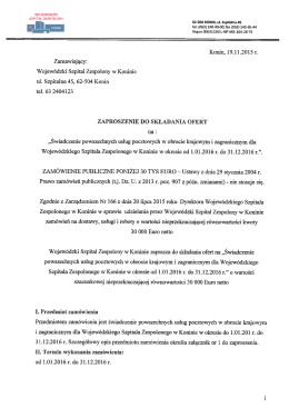 SZPITAL ZESPOLONY 62-504 KONIN, ul. Szpltalna 45