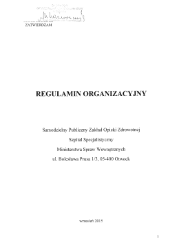 regulamin .organizacyjny - Szpital Specjalistyczny MSW w Otwocku