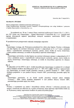 Wyjaśnienia treści SIWZ - Szpital Mazowiecki w Garwolinie