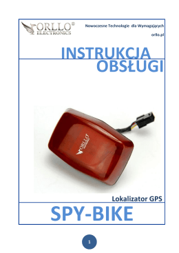 Instrukcja lokalizatora ORLLO SPY-BIKE