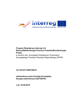 Program Współpracy Interreg V-A Niemcy/Meklemburgia