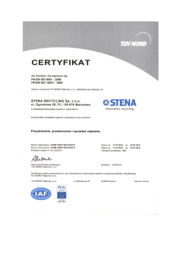 Certyfikat NORD PCA-9001_14001