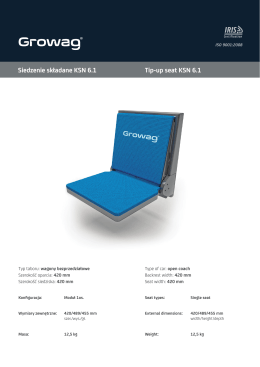 Siedzenie składane KSN 6.1 Tip-up seat KSN 6.1