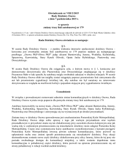 Oświadczenie nr VIII 2 2015 - Rada Dzielnicy Gdańsk Osowa