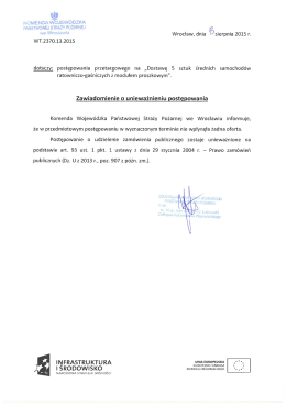 Zawiadomienie o unieważnieniu postępowania.