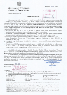 treść zawiadomienia
