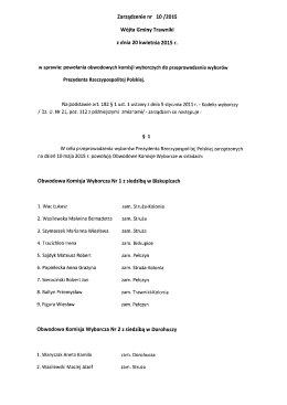 Zarządzenie nr 10/2015