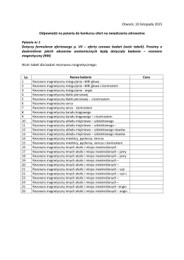 Odpowiedzi na pytania do konkursu ofert na badania diagnostyczne