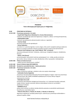program imprezy - dobczyce, 30 sierpnia 2015