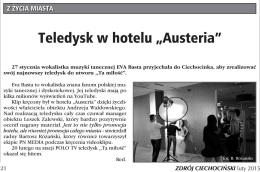 Teledysk w hotelu I&bdquo;.,Austeria"&rdquo;"