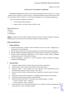 Szczeg&oacute;łowy Opis Przedmiotu Zam&oacute;wienia