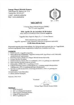 Taggyűl&eacute;si megh&iacute;v&oacute; - somogy megyei m&eacute;rn&ouml;ki kamara