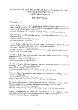 2015. II. f&eacute;l&eacute;v&eacute;re vonatkoz&oacute; munkaterv