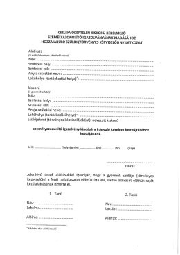 Nyilatkozat szem&eacute;lyi igazolv&aacute;ny kiad&aacute;s&aacute;hoz