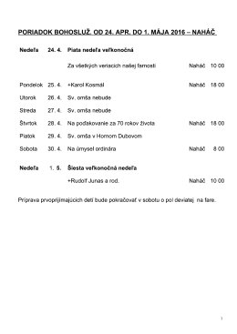 poriadok bohoslužieb