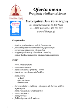 Oferta menu pdf - Diecezjalny Dom Formacyjny