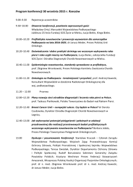 Program konferencji 30 września 2015 r. Rzeszów