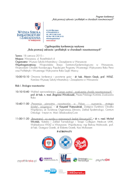 Program - Wyższa Szkoła Inżynierii i Zdrowia w Warszawie