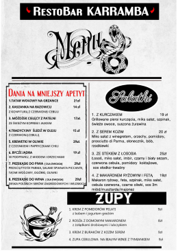 menu główne - Restauracja KARRAMBA Bydgoszcz
