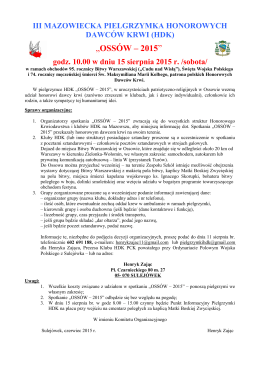 Ossów III HDK 15082015 informacja
