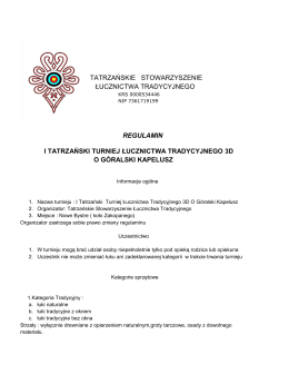 tatrzańskie stowarzyszenie łucznictwa tradycyjnego regulamin i