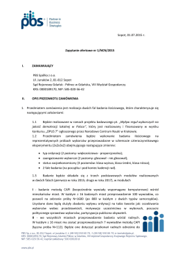 Sopot, 01.07.2015 r. Zapytanie ofertowe nr 1/NCN/2015 I