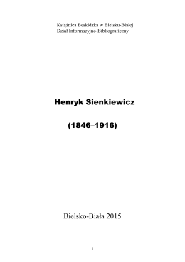 Henryk Sienkiewicz (1845-1916)