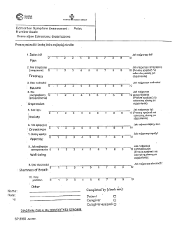 Edmonton Symptom Assessment- Polish Number Scaie Ocena