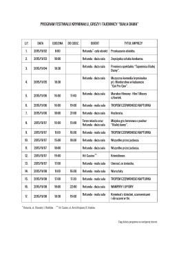 program festiwalu kryminału, grozy | tajemnicy “biała dama