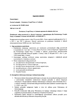 Zaproszenie do złożenia oferty na świadczenie usług pocztowych w