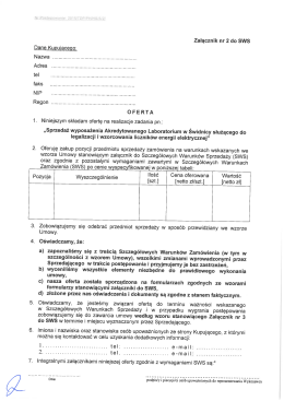 Sprzedaż wyposażenia Akredytowanego Laboratorium w Świdnicy