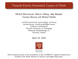 Towards Events Annotated Corpus of Polish