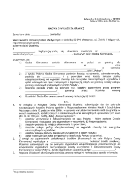 Umowa o wyjazd za granicę
