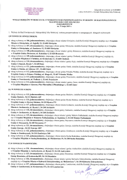 Wykaz okręgów w powiatach: oświęcimskim, suskim, wadowickim