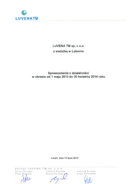 Sprawozdanie Zarządu LUVENA TM 2014_04_30