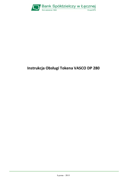 Instrukcja Obsługi Tokena VASCO DP 280