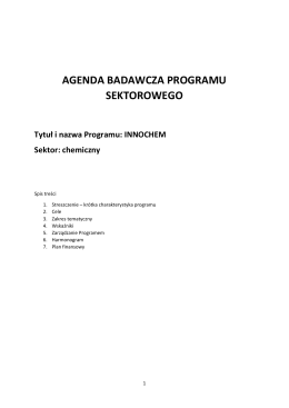 agenda badawcza programu sektorowego