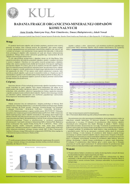 Badania frakcji organiczno – mineralnej