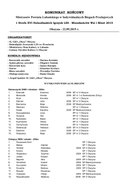 Komunikat końcowy - Dolnośląskie Zrzeszenie LZS