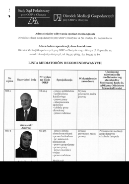 Stały Sąd Polubowny Przy OIRP W Oba