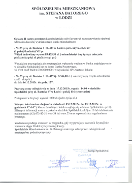 SPÓŁDZIELNIA MIESZKANIOWA im. STEFANA BATOREGO W ŁODZI