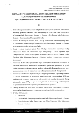 Regulamin funkcjonowania Biura Obsługi Interesantów Sądu