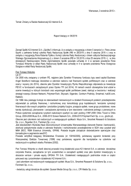 Zmiany w Radzie Nadzorczej K2 Internet S.A. – 03.09.2015 r.