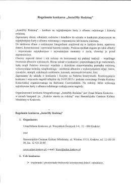 Regulamin konkursu „JesteśMy Rodziną”