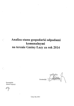 Analiza stanu gospodarki odpadami za 2014r.