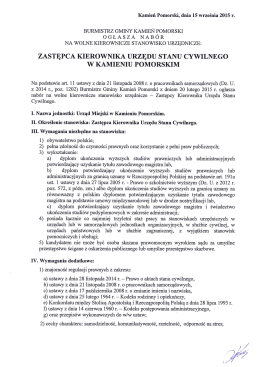 zastępca kierownika urzędu stanu cywilnego