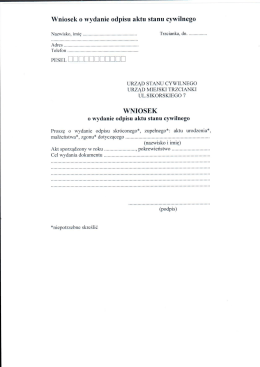 Wniosek o wydanie odpisu aktu stanu cywilnego