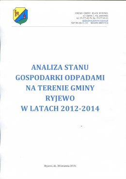 Analiza stanu gospodarki odpadami